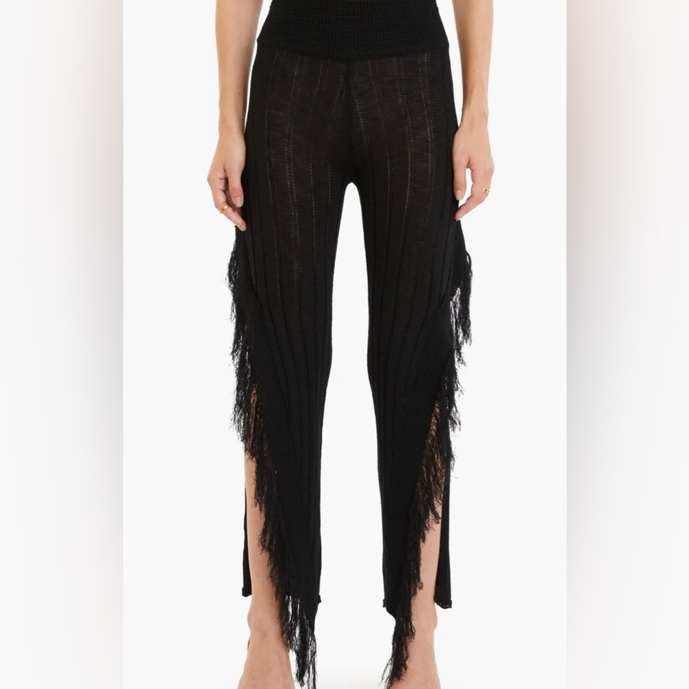 Knit fringe pants